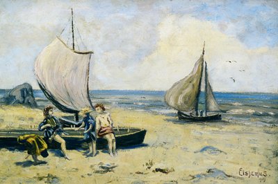 Bambini sulla spiaggia da Louis Michel Eilshemius
